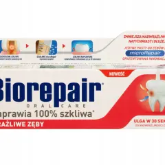 Szukasz pasty do zębów? Biorepair z microRepair naprawia szkliwo, redukując nadwrażliwość. Idealna dla wrażliwych zębów.