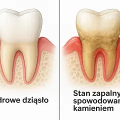 Zdrowe dziąsło vs. stan zapalny spowodowany kamieniem. Dowiedz się, jak zapobiegać kamieniowi nazębnemu w domu.