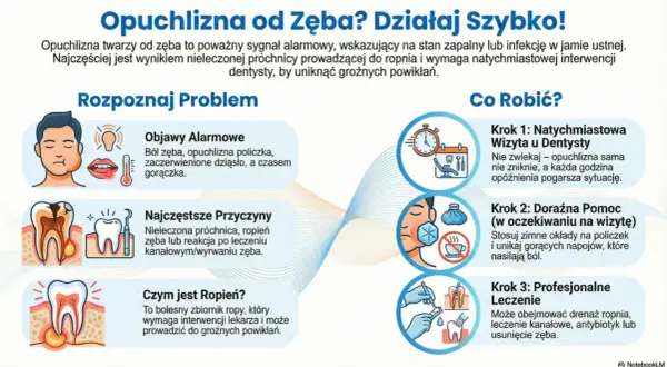 Opuchlizna od zęba? Dowiedz się, jak długo schodzi ropa z zęba i co robić. Szybka interwencja dentystyczna jest kluczowa.
