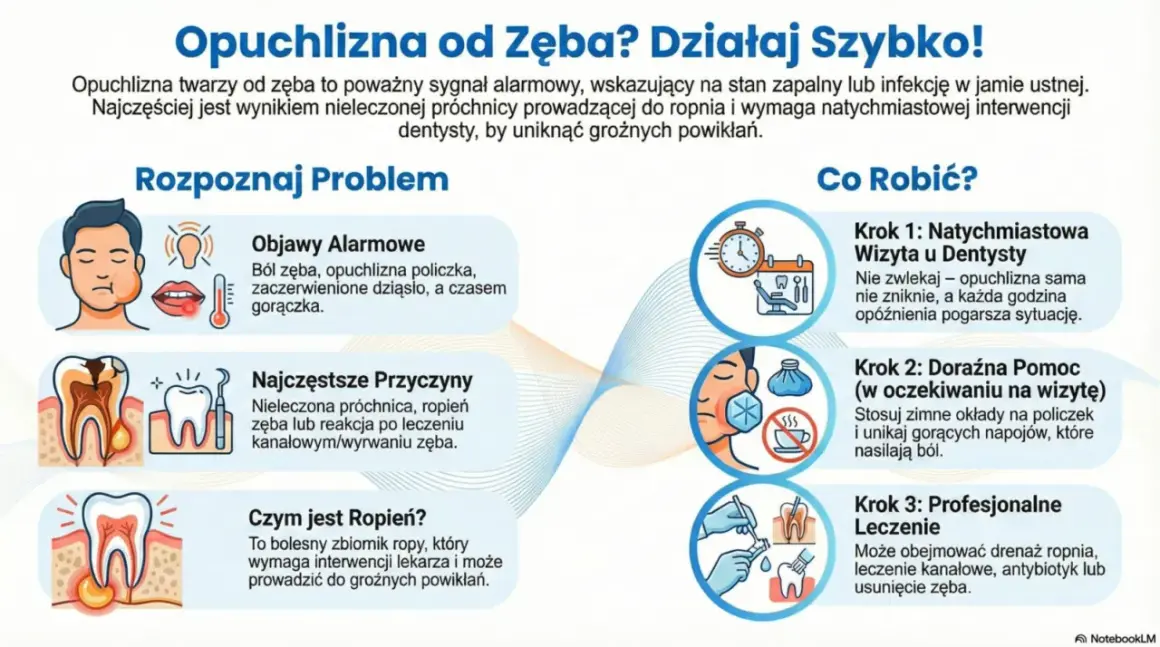 Opuchlizna od zęba? Dowiedz się, jak długo schodzi ropa z zęba i co robić. Szybka interwencja dentystyczna jest kluczowa.