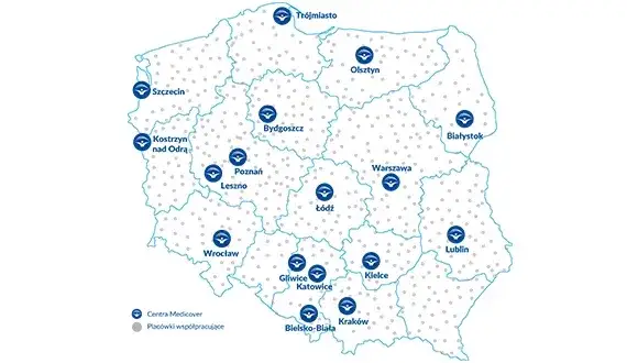 Mapa plac&oacute;wek NFZ stomatologia